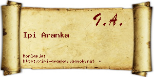 Ipi Aranka névjegykártya